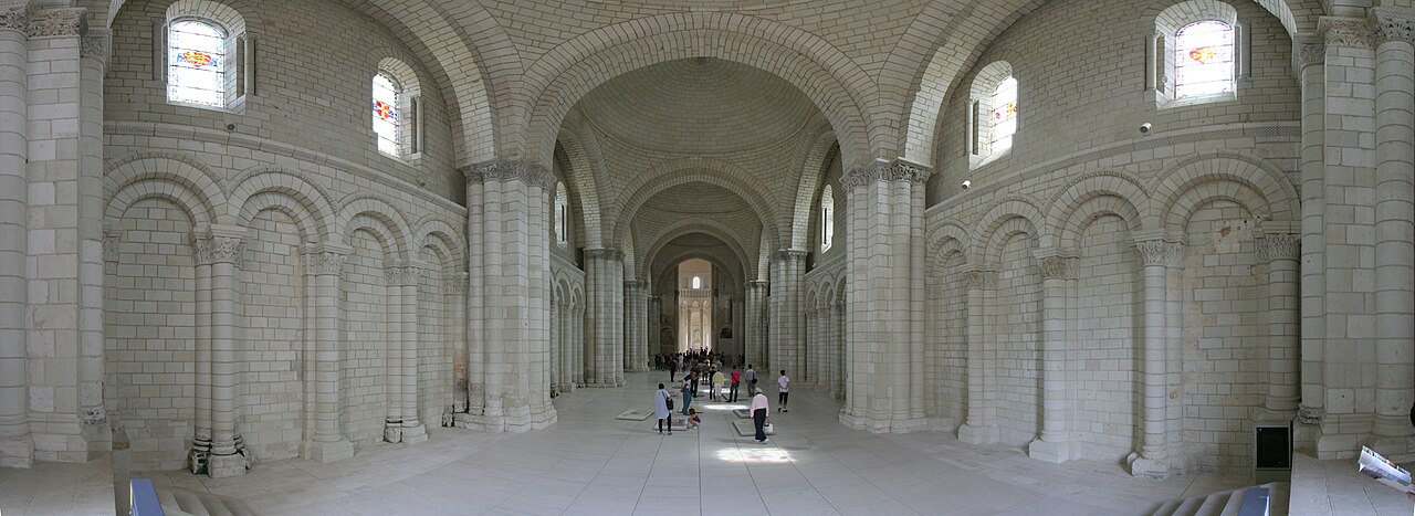 The polychrome recumbent effigies of the Plantagenets in the nave of the Royal Abbey of Fontevraud